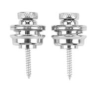 Mtlavishness 2Pcs Guitar Strap Locks Durable And Non Slip For Guitar Playing Made Of High Strength Iron Metal Suitable For Folk Electric Guitars And Electric Bass (Silver)