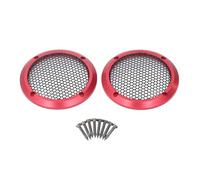 Mtlavishness 2pcs Speaker Covers Black Round Speaker Grill Mesh Decorative Subwoofer Car Speaker Grill Protector with 8 Screws OD 97mm (Red)