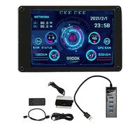 Mtlavishness 3.5 Inch IPS USB Mini Screen CPU GPU RAM Temperature Data Monitor High Resolution Full Perspective Display for PC Laptop with 4 Pin Mainboard Cable Support Multi