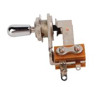 Mtlavishness 3 Way L Shaped Toggle Switch Electric Guitar Pickup Selector Cream Yellow Cap Metal Material For Tones Control In Electric Guitars Fine Processing Standard Size For (Silver hat)