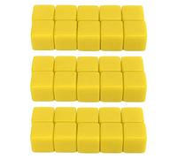 Mtlavishness 30 Pcs 16mm Write On Dice Set Six Sided DIY Cubes for Math Teaching Education White Plastic Dice for Classroom Home Party Games Portable and Durable Learning (Yellow)