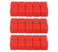 Mtlavishness 30 Pcs 16mm Write On Dice Set Six Sided DIY Cubes for Math Teaching Education White Plastic Dice for Classroom Home Party Games Portable and Durable Learning (Red)