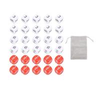 Mtlavishness 30PCS 16mm 6 Sided Standard Plastic Dice Set White And Red Mixed Color Educational Dices for Math Learning Board Games Parties Numbers Dice with Clear Number Markings