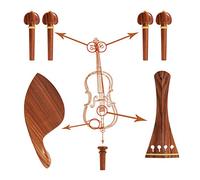 Mtlavishness 4/4 Violin Accessory Parts Set High Grade Solid Wood Classic Modelling Fine Ground Surface Ideal for Violinists and Violin Lovers Who Can Do Instrument Installation