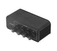Mtlavishness 4 Channel Stereo Mixer 13.0×9.0×6.0 Stereo Sound Mixer 4 Channel Input And Output Stereo Mixer With Separate Volume Controls For Headphones Input And Output Stereo