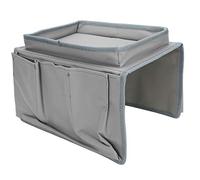 Mtlavishness 4 Pockets Sofa Armrest TV Remote Control Armchair Couch Bag with Cup Holder Tray Ideal for Office Dorm Rooms and Bedroom Made of Oxford Cloth and Easy to Approx (Grey with Black Inner