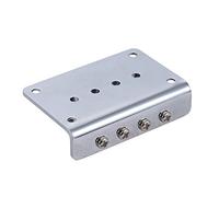 Mtlavishness 4 String Fixed Hard Tail Tailpiece Bridge Set for Electric Ukelele Silver with Excellent Quality Beautiful Finish and Height Adjustment for Each String Suits for 4