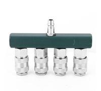 Mtlavishness 4 Way Quick Connector 1/4in NPT Thread Air Hose Coupler Pneumatic Fittings, 4 Way Air Hose Connector Quick Connect Coupler for Simultaneous Use with Multiple Pneumat
