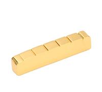 Mtlavishness 42mm Pre Slotted Brass Gold Guitar Nut Quick And Easy To Install Compatible With 6 String Acoustic Guitar And SG Style Electric Guitar For Better Intonation And Less