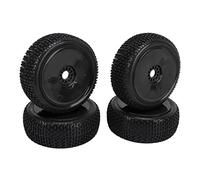 Mtlavishness 4Pcs 1/8 RC Truck Tires Rubber Wheel Tires Accessory Replacement for HPI RC Off Road Vehicle with Sturdy Construction and Enhanced Grip for Rough Roads White (Black)