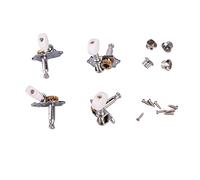 Mtlavishness 4PCS Chrome Color Metal Ukulele Tuning Peg Machine Head Tuner Ideal For Ukulele Tuning And Decoration Suitable For All Ukulele Players Approx 3 38 X 3 1 X 1 74cm In