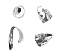 Mtlavishness 4Pcs Gold Stainless Steel Guitar Finger Picks With Glossy Appearance Ideal For Guitar Practice And Collection Crafted In Standard Size With Fine Workmanship And (Silver)