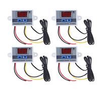 Mtlavishness 4PCS LED Digital Temperature Controller Heating Cooling Thermostat Switch Module 12V 120W with Dual Working Modes, LED Display, ABS Shell, Stainless Steel Probe for