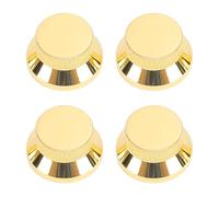 Mtlavishness 4PCS Metal Knob Caps For Electric Guitar And Bass Volume Tone Control With High Hardness Wear And Scratch Suitable For ST Style Guitars And Basses With 6mm Inner (Gold)