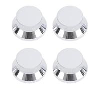 Mtlavishness 4PCS Metal Knob Caps For Electric Guitar And Bass Volume Tone Control With High Hardness Wear And Scratch Suitable For ST Style Guitars And Basses With 6mm Inner (Silver)