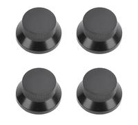 Mtlavishness 4PCS Metal Knob Caps For Electric Guitar And Bass Volume Tone Control With High Hardness Wear And Scratch Suitable For ST Style Guitars And Basses With 6mm Inner (Black)