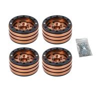 Mtlavishness 4Pcs RC Beadlock Inch 12mm Hex CNC Aluminum Alloy RC Wheel Hub for 10 RC Crawler Copper Color Sturdy Material for Stable Driving Abrasion with Cool Design for RC (Copper)
