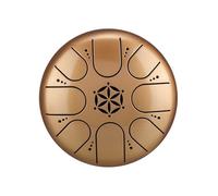 Mtlavishness 5 Inch 8 Notes Steel Tongue Drum Professional Steel Alloy Material Crisp Loud Sound Penetrating Power Suitable For Meditation Yoga Music rs Beginners Time Moss Green (Apricot Leaf Gold)