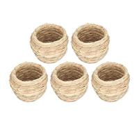 Mtlavishness 5Pcs Set 12CM Straw Simulation Bird Hatching Place Decoration Parrot Breeding House Natural Straw Design For Small Birds And Animals Indoor Outdoor Use