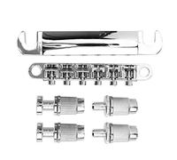 Mtlavishness 6 String Fixed Bridge Set Zinc Alloy Alternative for LP Electric Guitar Ideal for Guitar Enthusiasts and Professionals with Fine Workmanship and Long Service Life (Silver)