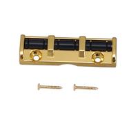 Mtlavishness 6 String Guitar Roller Nut Zinc Alloy Iron Construction Smooth String Movement Suitable For Folk Acoustic And Electric Guitars 43mm Size 3 Saddles With Screws Easy (Gold)