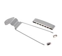 Mtlavishness 6 String Guitar Trapeze Tailpiece Bridge High Durability Adjustable Metal Replacement Parts for Upgrading Broken Old Tailpiece Ideal for Jazz Electric Archtop Thin (Silver)