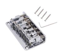 Mtlavishness 6 String Metal Bridge Replacement Adjustable Saddle Bridge Stringed Instrument Accessories Standard Size Top Mounting Design Metal Material Suitable For Most 6 String