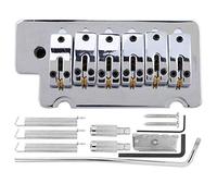 Mtlavishness 6 Strings Electric Guitar Tremolo Bridge Set Chrome Finish Easy Installation Ideal for DIY Electric Guitar Enthusiasts Metal Material