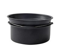 Mtlavishness 7 Inch Fryer Cake and Pizza Pan Non Stick Carbon Steel Baking for Cakes Brownies Stews Lasagna Compatible with Most Electric Fryers and Steamers (8 Inch)