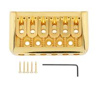 Mtlavishness 76mm Fixed Hardtail Guitar Bridge Metal Easy To Operate And Install For Electric Guitar With Standard Sizes And Light Weight (Gold)