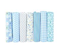 Mtlavishness 7pcs Set 100% Cotton Batiks Sewing Craft Cloth Ideal for DIY Projects Like Wallet and Cushion Cover Premium Quality Sturdy and with Elegant Color and Flower Pattern (50 * 50cm)