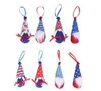 Mtlavishness 8pcs Independence Day Gnome Doll Pentastar Plush Faceless Dwarf Doll Decor for Decoration, Plush Cloth, Approx. 87g 3.1oz, For home decoration, party decoration,