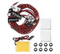 Mtlavishness 8Pcs RC LED Flash Light Night Flight LED Lights Kit For RC Airplane Aircraft Plane Simulation Flash Light Kit With Bright LED Bulbs Essential RC Airplane Accessory