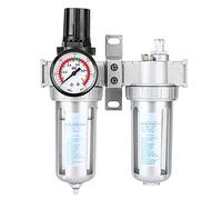 Mtlavishness Air Compressor Moisture Trap Oil Water Filter Pressure Regulator Lubricator Tool High-Quality Aluminum & Plastic Air Filter Regulator with 0-1.0Mpa Pressure