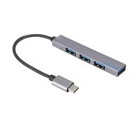 Mtlavishness Aluminum Alloy Type C To USB2 0 4 Port Hub Adapter For Computer And Phone Aluminum Alloy Material Scratch And Good Heat Dissipation 8 2 X 1 4 X 0 7cm Size 16cm (Gray)