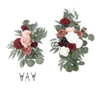 Mtlavishness Artificial Wedding Arch Flowers Lifelike Wedding Welcome Signs Floral Decoration Fadeless Exquisite Arch Decor with Durable Silk PE Materials for Indoor Outdoor Beach (Pink)