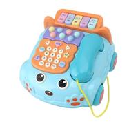 Mtlavishness Baby Phone Toy Cartoon with Music Light Interactive Educationcal Chinese English Bilingual Pretend Phone for Children Kids Parent Child Early Learning Toy with 6 (blue)