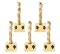 Mtlavishness Bass Bridge String Saddles Zinc Alloy Material With Screws And Springs For 5 String Bass Electric Guitar Golden Silver Black Options (Gold)