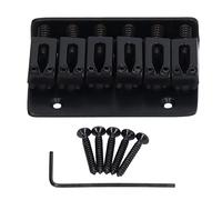 Mtlavishness Black 6 String Guitar Fixed Saddle Bridge Hardtail Top Loader Iron Electric Guitar Saddle Bridge Replacement Improve Intonation And Appearance For Guitar Maintenance (Black)