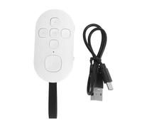 Mtlavishness Bluetooth Remote Control Phone Page Turner Rechargeable Remote Selfie Clicker Hands for Smartphone Tablets (White)