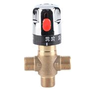 Mtlavishness Brass Thermostatic Mixing Valve Temperature Control for Bathroom Kitchen Wash Basin Bidet Shower Inch DN15 with 38℃ Setting and 42℃ Maximum Temperature