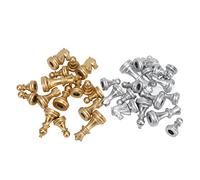 Mtlavishness Chessmen Chess Pieces International Chess Set 32 Pieces With 1.93in King Figures PS Material Gold And Silver For Adults Kids Chess Game Puzzle Toy For Family Party