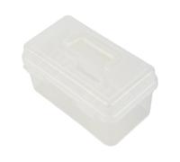 Mtlavishness Clear Plastic Art Storage Box with Handle Multipurpose Art Organizer Container for Watercolor Oil Painting Supplies Portable Art Supplies Storage Case for Artists (White)