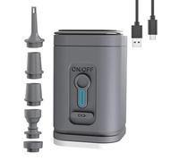 Mtlavishness Cordless Air Pump Portable Electric Air Compressor with 5 Nozzles LED Light for Inflation & Deflation, 200L min Fast Inflation, 1200mAh Rechargeable Battery, Suitable (Grey)