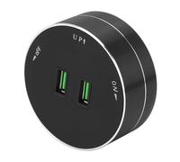 Mtlavishness Cordless Power Track Adapter with Dual USB Ports Multifunctional Round Outlet Adapter Featuring Light Indicator Removable Power Track Socket for Home Kitchen Office