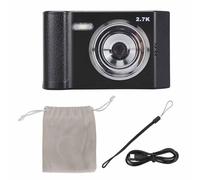 Mtlavishness Digital Camera 48MP 2.7K HD 8X Zoom Compact 2.8 Inch IPS Display Auto Focus Anti Shake Ideal For Selfies Traveling Recording Life Lightweight And Giftable ABS (black)
