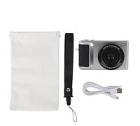 Mtlavishness Digital Camera 4K 64MP 180° Flip Screen Multiple Beauty Filters Anti Shake Auto Focus 16x Zoom Mirrorless Ideal for Selfies Photos And Videos This White Digital (Silver)