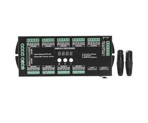 Mtlavishness Digital Multiple X 512 Decoder 36CH 2A LED RGBW Digital Multiple X Decoder Controller with Digital Display for Strip Light Advanced DMX512 Signal Processing Ensures