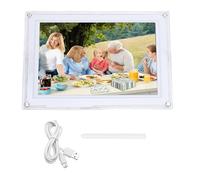 Mtlavishness Digital Picture Frame WiFi Smart Digital Photo Frame with 10.1 Inch HD Touch Screen Auto Rotate Function Instant Photo Sharing via APP Perfect for Birthday Wedding (White)