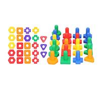 Mtlavishness DIY Building Blocks 3D Construction Toy Set for Kids Bright Color Bricks with Assembly Manual & Toy Screws, Early Education Puzzle Game for Boys and Girls Ages 3+,